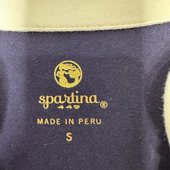 Spartina 449 Embroidered Monica Shift Dress Size Small Navy Blue Stretch Boho - Picture 3 of 13